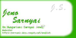 jeno sarnyai business card